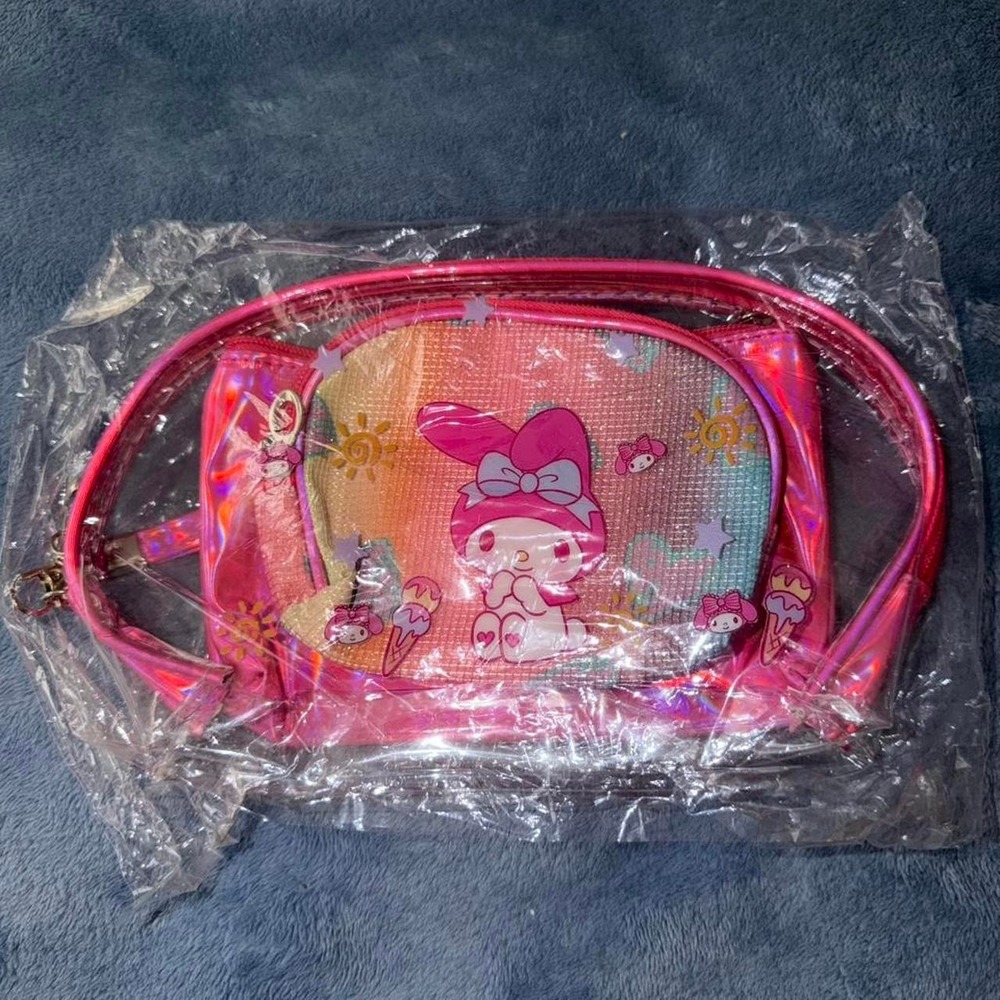 Sanrio My Melody pink holographic bag set lot of 3 bags